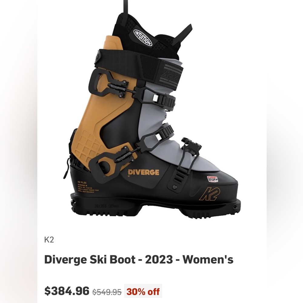 K2 Women's Ski Boot - Black and Tan